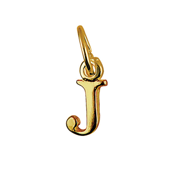 Block Initial Charm — J, 9kt YG
